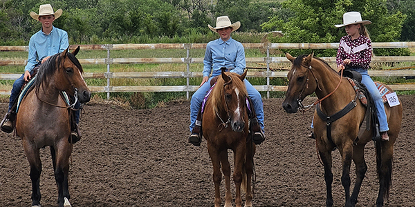 4-H kids in horse project