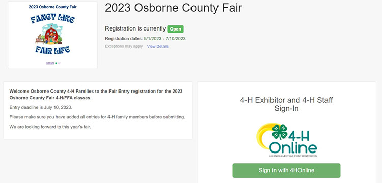 Osborne County Fair Registration