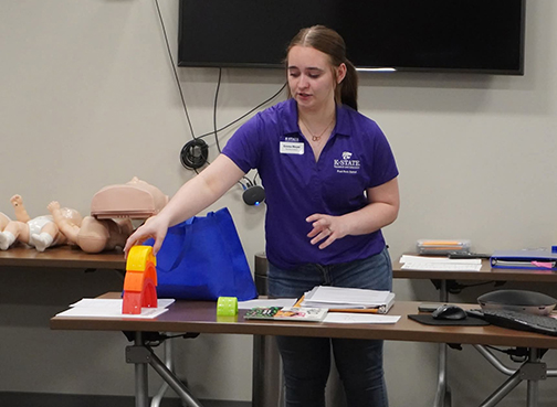 Emma Meyer Family and Community Wellness Agent presenting at a workshop